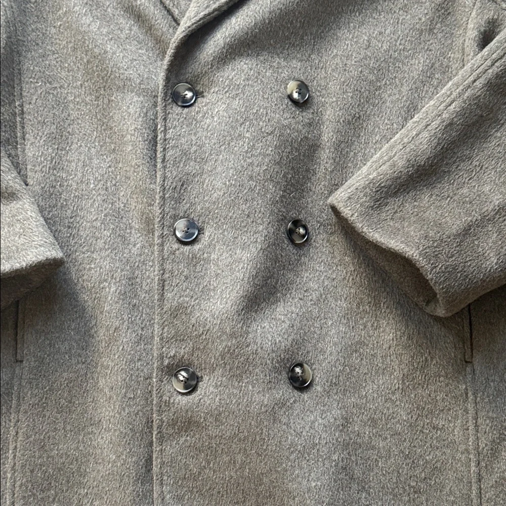 OAK + FORT Men’s Double-Breasted Wool-Blend Overcoat Jacket Men’s Large